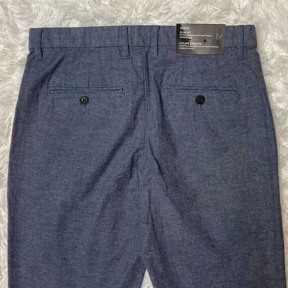 RW&Co Dress Pants Slim Fit 28x32 Blue Cotton Stretch NEW with Tag - Picture 10 of 11